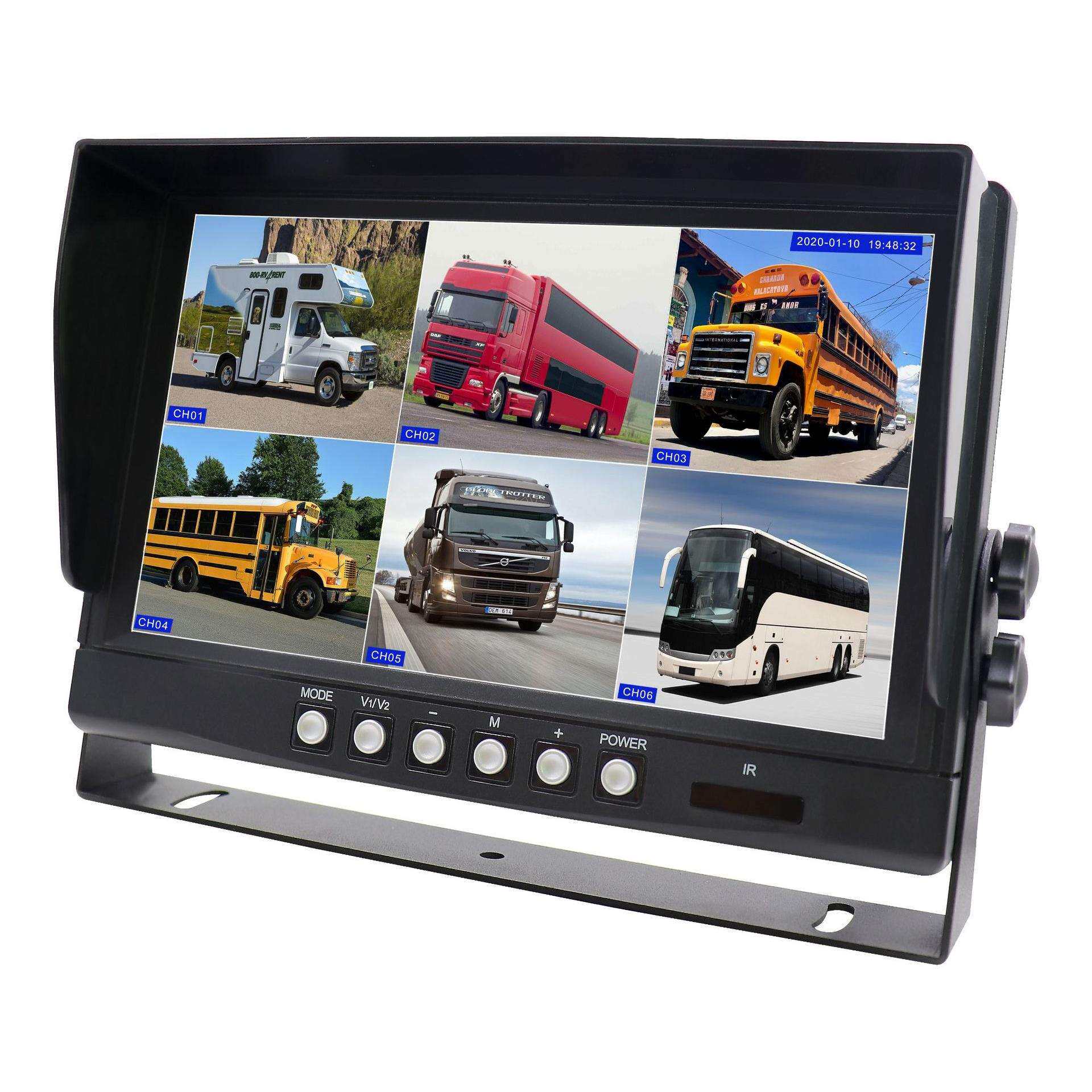 DC9-36V9寸 AHD 1080P高清车载显示器,8路分割显示