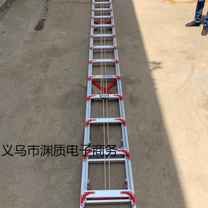 铝合金加厚伸缩梯子直梯单面家用升降梯阁楼梯3-12米工程收缩梯子