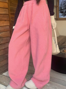 12.30H【纤奇菲】双面暖绒阔腿抽绳加厚休闲裤 81001-3453