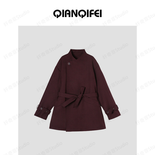 25H 81033 极简慵懒风宽松收腰加绒风衣 9802 新款