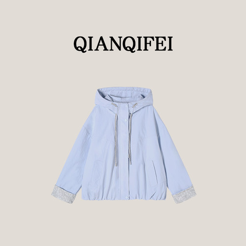 3-31F  【纤奇菲】新款重时尚双绳连帽冲锋衣休闲外套 81042-2625