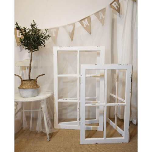 3Y家居摆件木质做旧窗框白色定制拍摄背景道具橱窗甜品花店BJD假