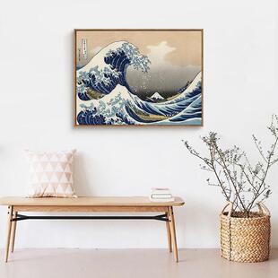 葛饰北斋富岳三十六景神奈川冲浪里装饰画日式浮世绘日料餐厅挂画