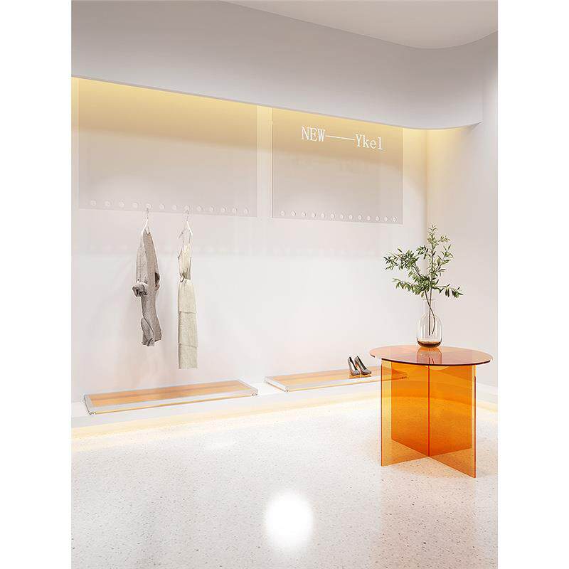 服装店展示架上墙壁挂悬吊顶亚克力挂衣服陈列架子女装店装修货架