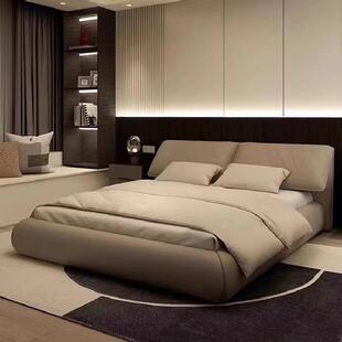 高端意式极简大象耳朵真皮床轻奢现代简约双人主卧婚床大床