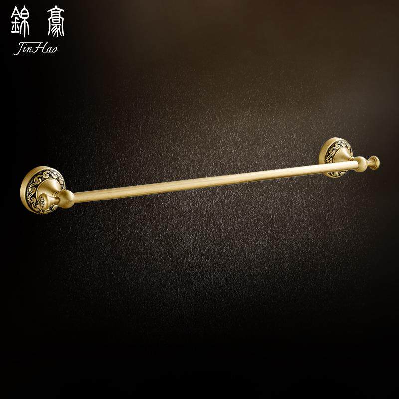 全铜复古毛巾杆纯铜仿古单杆浴室毛巾收纳杆卫生间毛巾架五金挂件