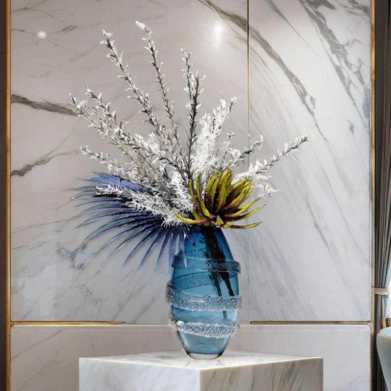 现代蓝色花瓶仿真花摆件家居卖场假花摆设茶几角几花艺绿植装饰品,纺织面料/辅料/配套,纺织机械配件,淘宝优惠券,粉丝福利购,淘宝优惠卷