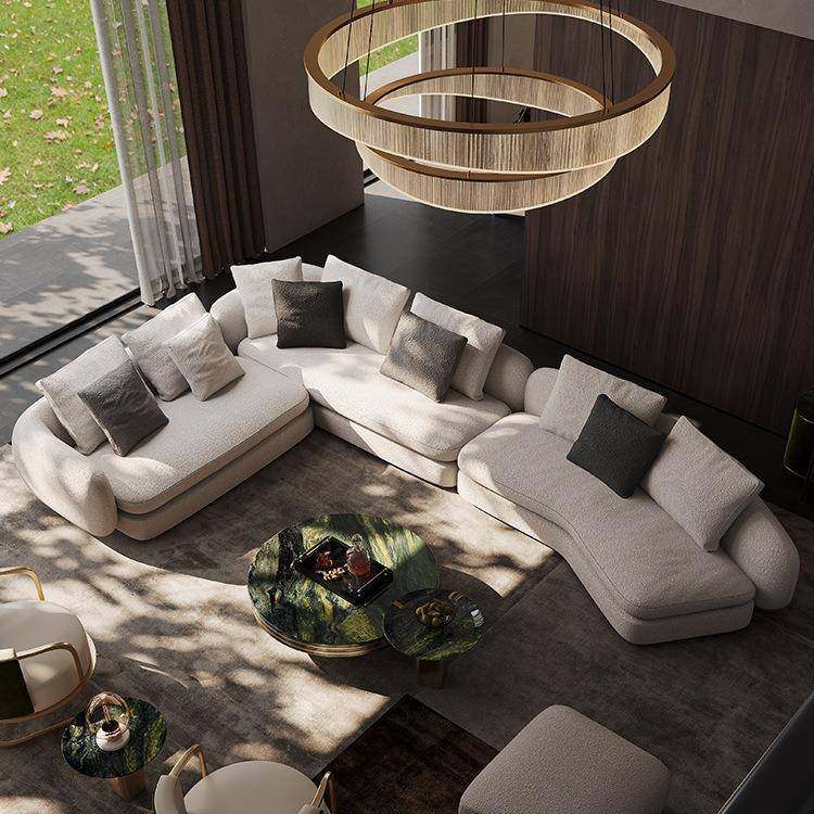 别墅平层圣日耳曼沙发意式极简大户型客厅泰迪绒布艺弧形转角沙发,纺织面料/辅料/配套,纺织机械配件,淘宝优惠券,粉丝福利购,淘宝优惠卷