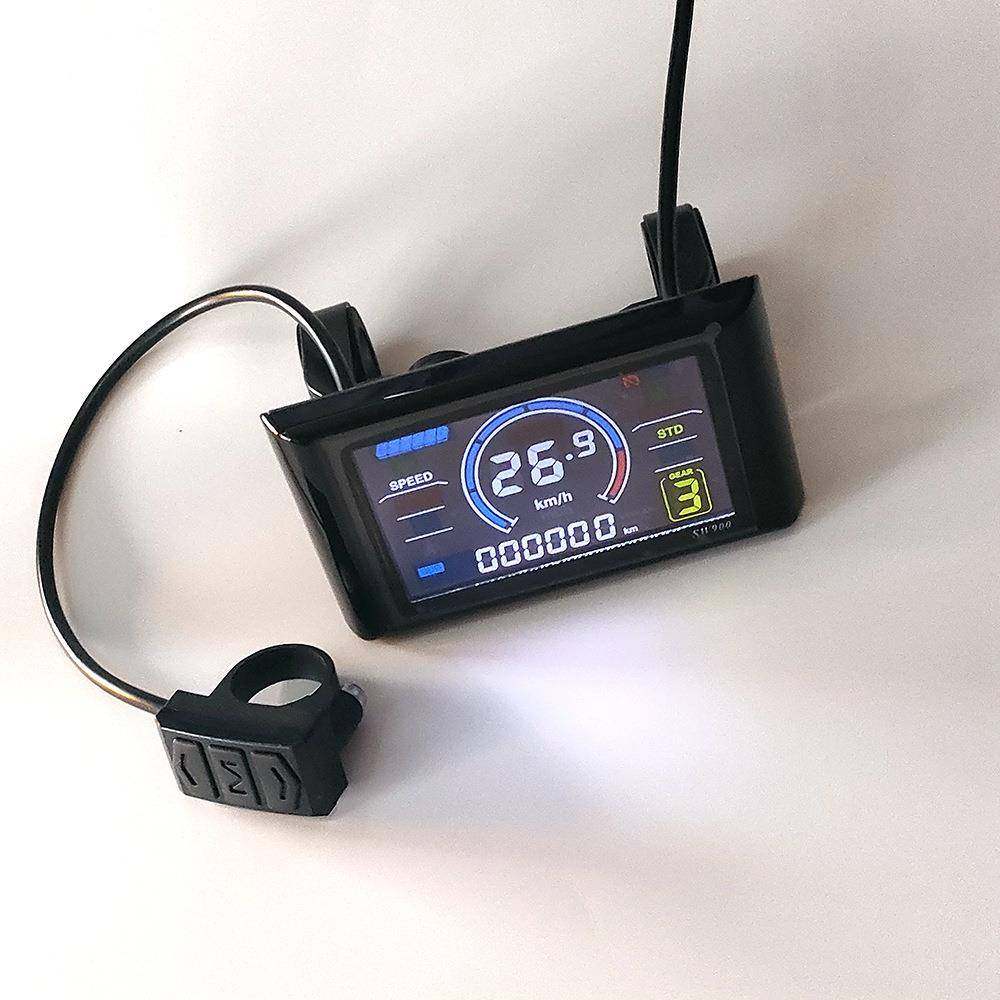 新款山地电动助力车改装自行车配件滑板车液晶调速彩屏仪表SW900