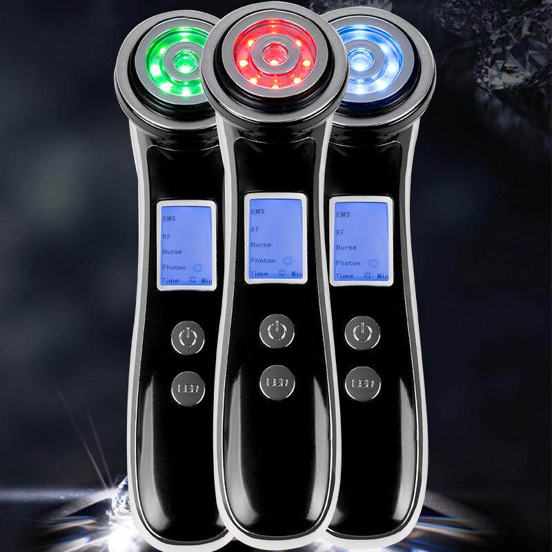 离子电动面部洁面美容仪红蓝绿光导入紧肤彩光射频电子美容仪