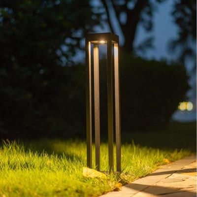 简约方形草坪灯户外四柱公园草地别墅花园led庭院灯景观柱头灯铝