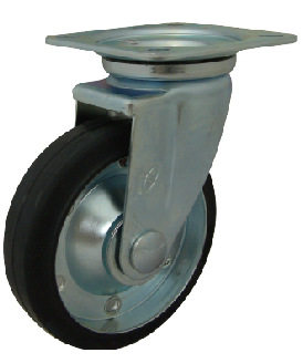 CMGJ-200R黑色橡胶活动轮安装高度250MM载重250KG轮宽38MM