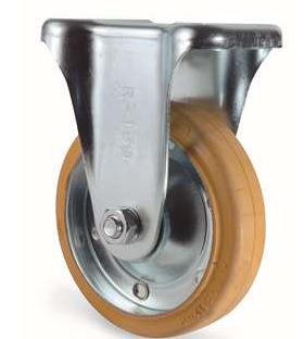 J-CTA01-D150-RD6寸黄色铁芯防静电橡胶固定轮怡合达脚轮