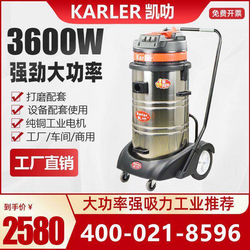 220V工业吸尘器工厂车间仓库大功率吸铁屑木屑吸水泥粉涂料3600W