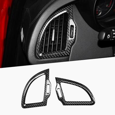 适用于斯汀格Stinger汽车仪表台左右出风口真碳纤维装饰贴框