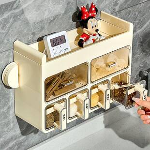 调料盒壁挂家用厨房高端调味料收纳盒墙挂式盐罐调料罐2024年新款