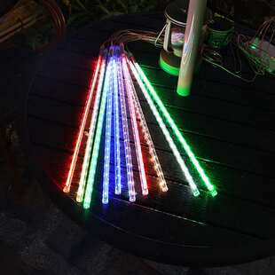 流星雨led灯太阳能灯串七彩户外防水亮化装饰挂树上彩灯树灯装饰