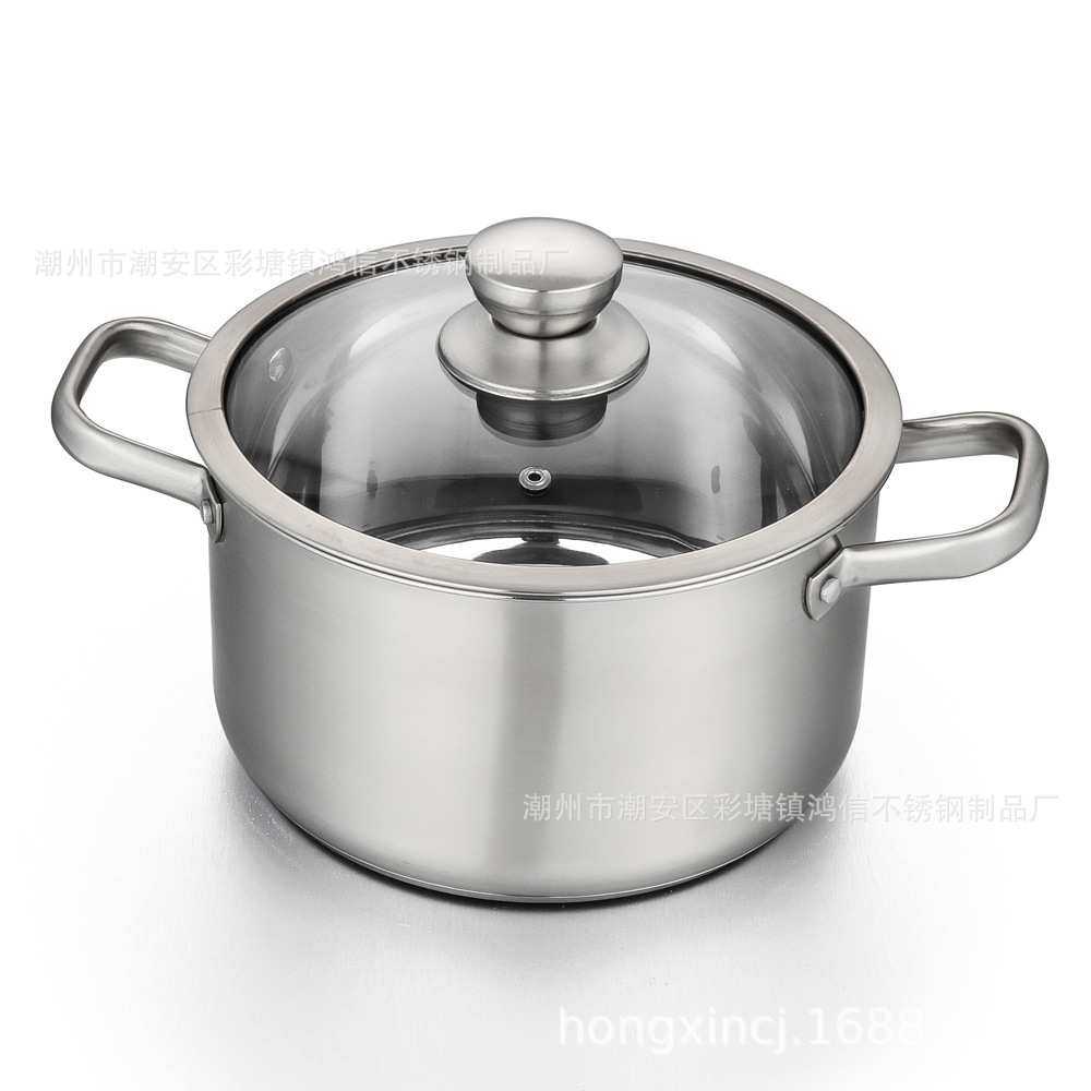 304不锈钢汤锅蒸锅 加厚复底家用辅食奶锅熬汤煮粥二层三层蒸笼锅