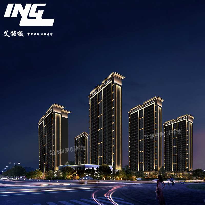 LED夜景效果图照明设计动画设计制作亮化照明工程施工方案