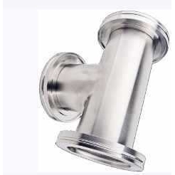 ISO三通真空管件接头ss304 真空管道快装等径法兰三通不锈钢