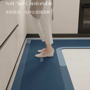 现代简约L型厨房地垫吸水吸油硅藻泥地垫家用卫生间浴室防滑脚垫