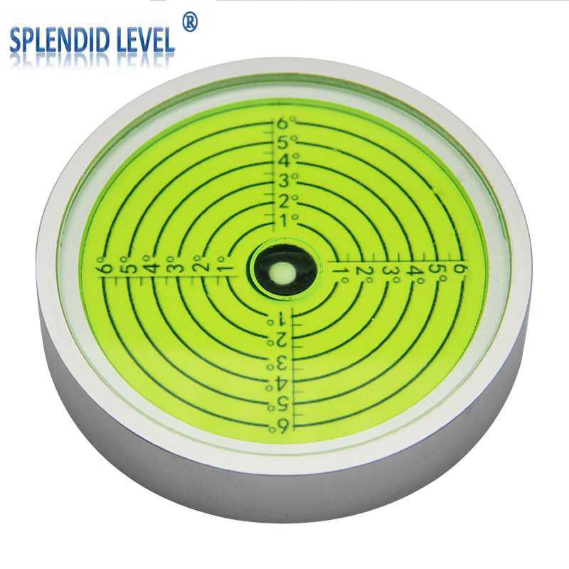 高精度水平气泡圆形水准仪带内刻线底部带安装孔金属万向水平气泡