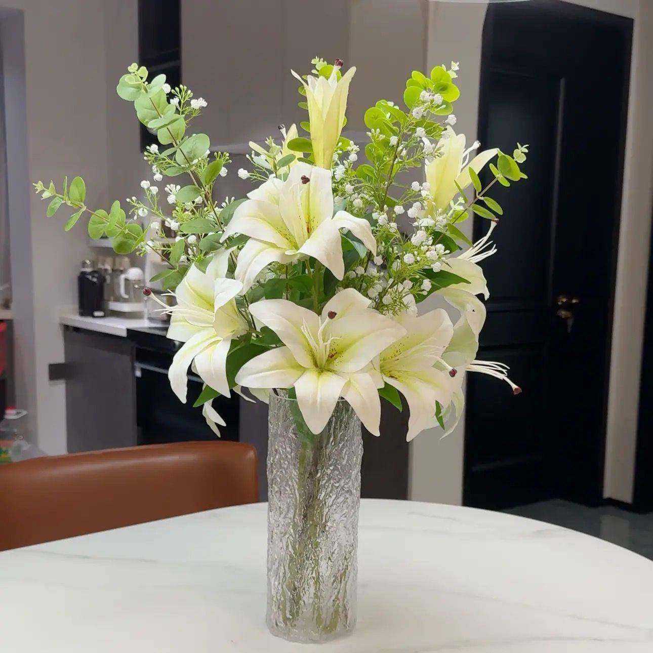 手感布百合花束客厅餐桌摆设花艺假花花瓶插花室内装饰,农用物资,其他肥料,淘宝优惠券,粉丝福利购,淘宝优惠卷