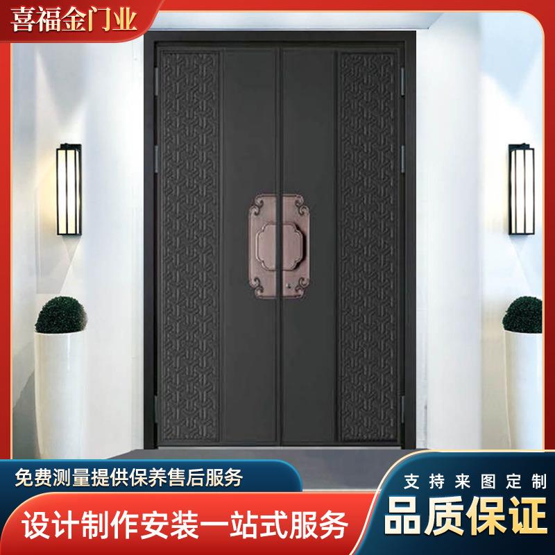别墅大门进户双开门家用甲级防盗防爆门庭院铜门精雕铸铝入户门