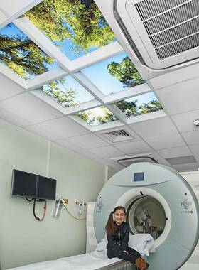 无频闪LED彩绘面板灯个性平板灯灯蓝天白云商场天花灯室内装饰灯