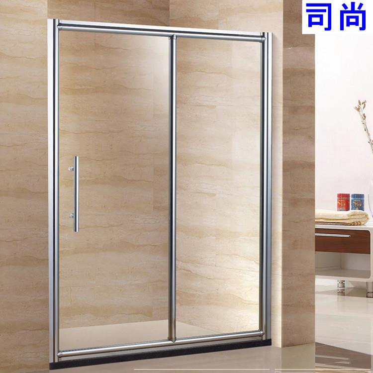 直销浴室钢化玻璃隔断订做一字型淋浴门、推拉趟门D808