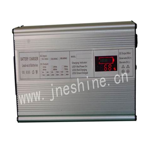 24V15A600W带电量显示智能充电器48V10A充电器