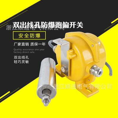 双出线孔防爆跑偏开关BHFKPT1-12-30 防爆两级跑偏开关控制保护器