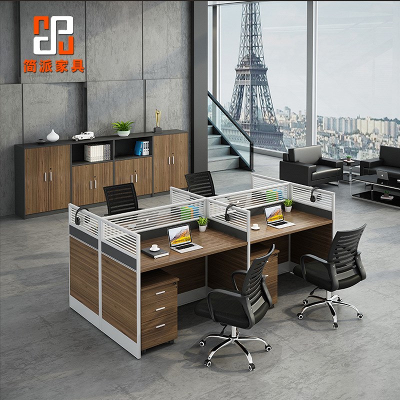 职员屏风办公桌 铝合金钢架隔断工位员工办公卡位 办公室办公卡座