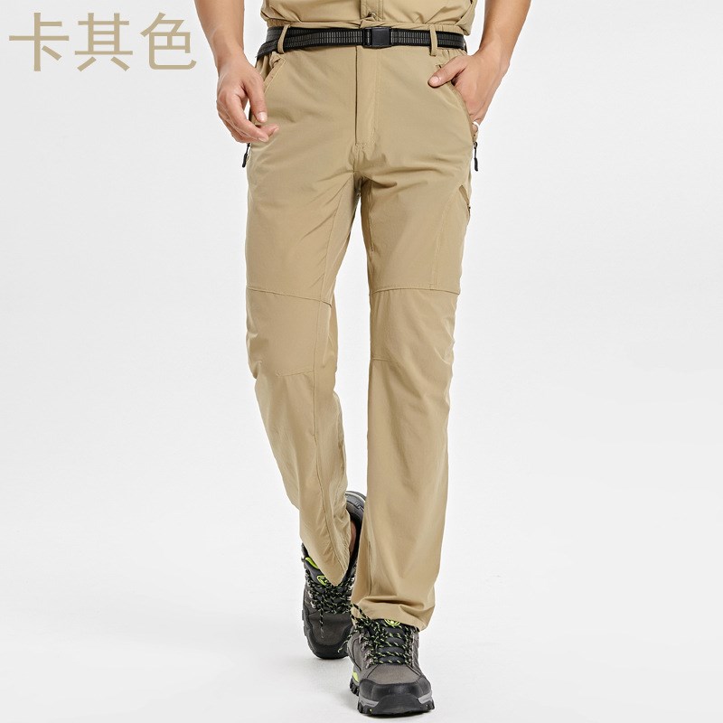 速干裤男户外夏季薄款登山弹力裤塔丝隆休闲运动多口袋大码裤