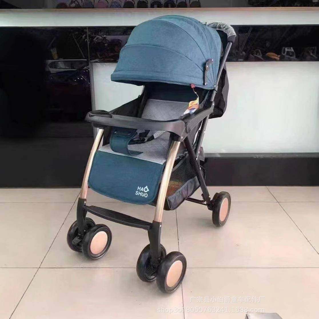 浩硕198婴儿推车0-24月男女宝宝轻便一键折叠手推车可坐可躺童车
