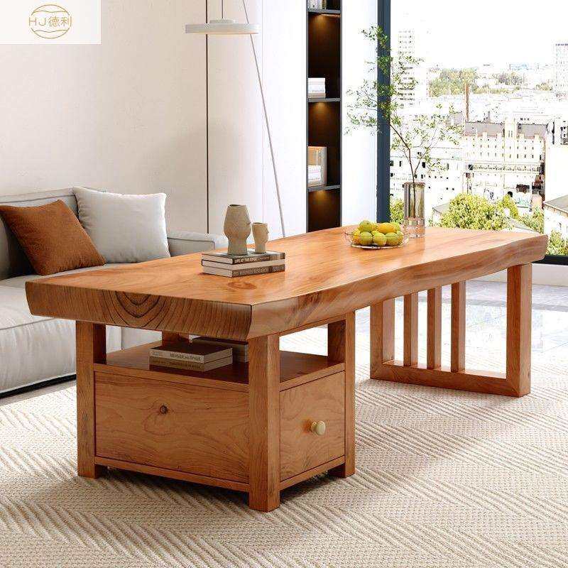 小户型客厅实木大板茶几现代简约实木茶几书房原木中式茶几茶桌,3C数码配件,USB灯,淘宝优惠券,粉丝福利购,淘宝优惠卷