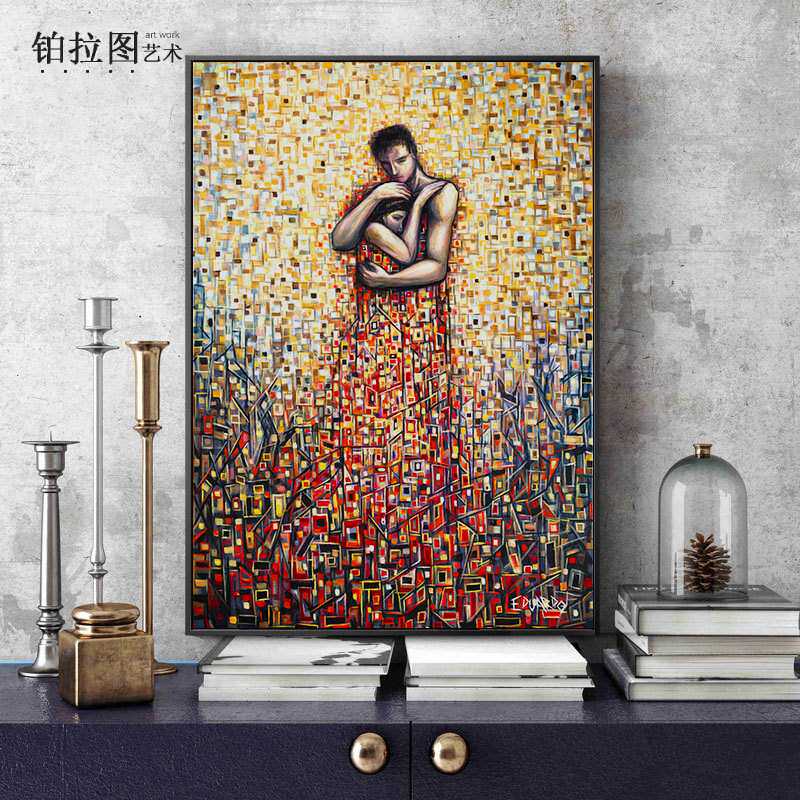 抽象人物玄关装饰画过道走廊壁画后现代艺术挂画酒店墙面油画