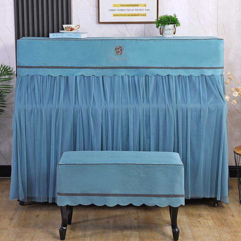 新款简约钢琴布防尘罩盖布轻奢大气钢琴罩蕾丝大气钢琴套坐凳套