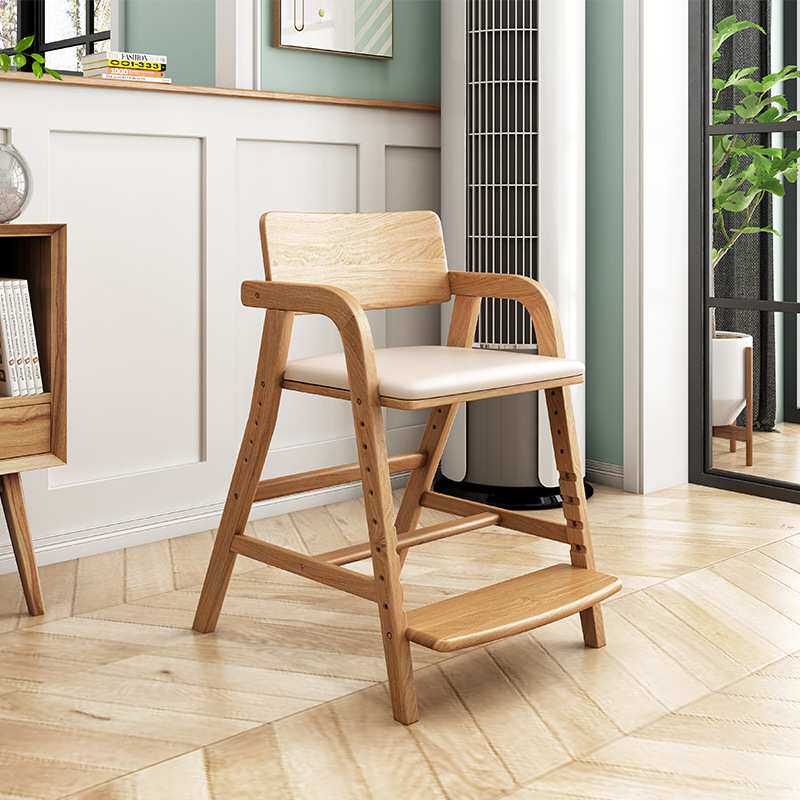 YAMATOYA儿童学习椅实木座椅家用宝宝餐椅可升降多功能肥象写