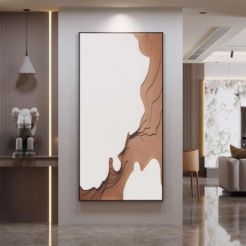 现代简约入户玄关装饰画抽象极简风客厅过道壁画楼梯走廊尽头挂画