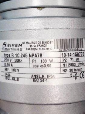 供应法国SIREM电机R1C250PPA7B离心泵电动滚筒等全系列
