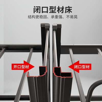 25新款闭口型材床加厚学校宿舍上下铺床双层工地工人铁艺床双人床