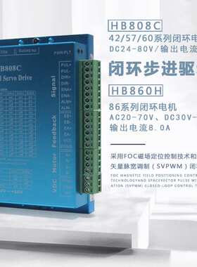 42/57/86闭环电机驱动器HB808C/HB860H二相混合伺服驱动器