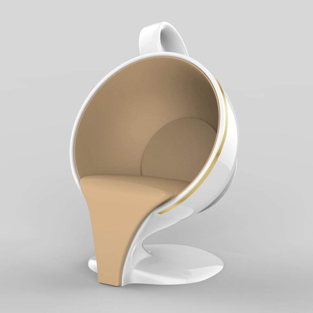玻璃钢咖啡杯座椅商场奶茶店网红茶杯造型创意美陈休闲椅餐厅凳子