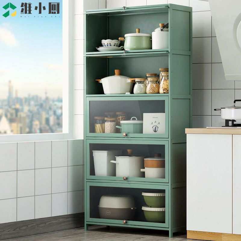 厨房储物储物柜碗柜家用置物柜橱柜收纳柜餐边柜简易实木竹柜子