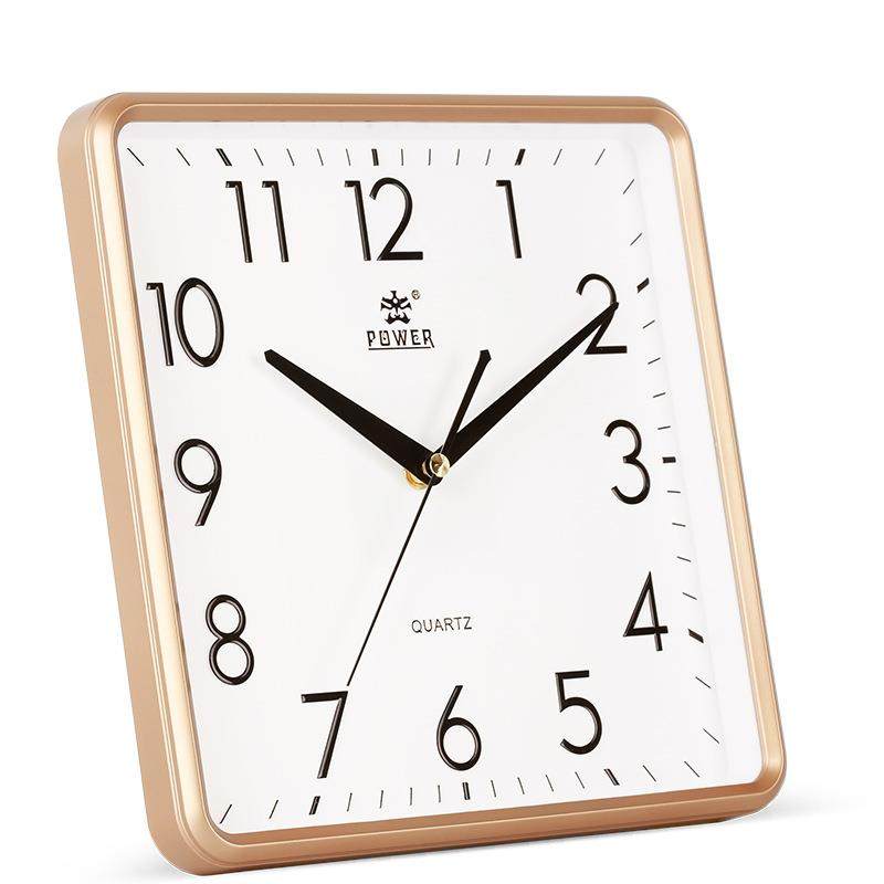 霸王挂钟中式现代简约静音扫描客厅卧室办公室方型挂钟8171