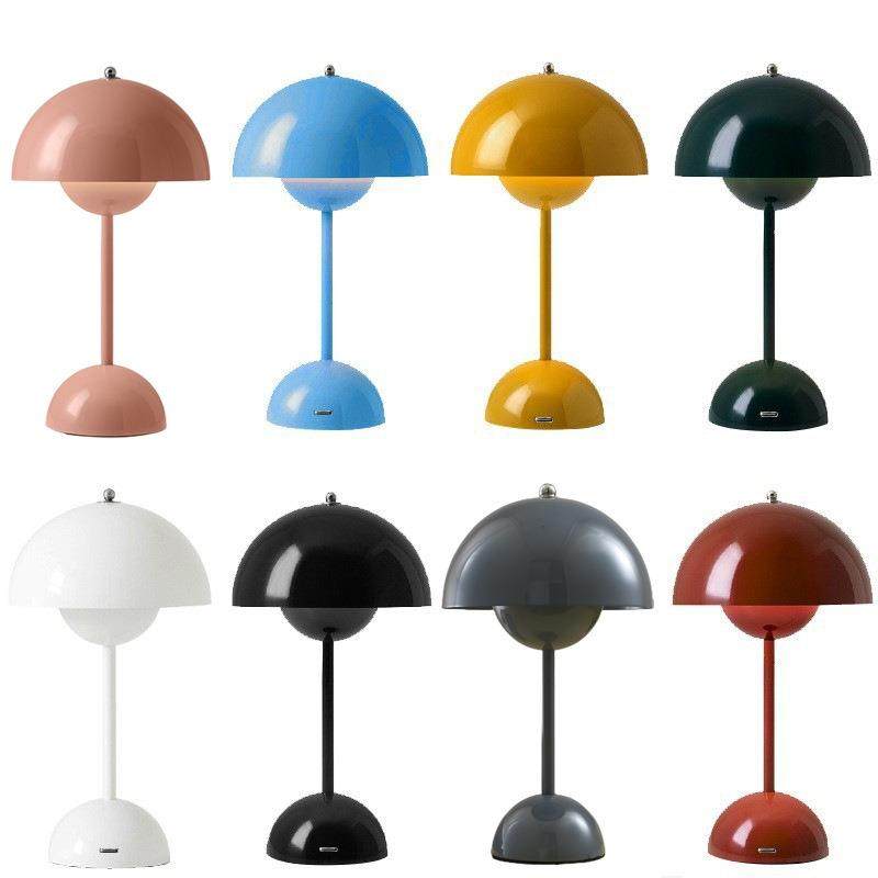 丹麦花苞灯家居LED台灯创意蘑菇灯卧室床头装饰充电USB小夜灯
