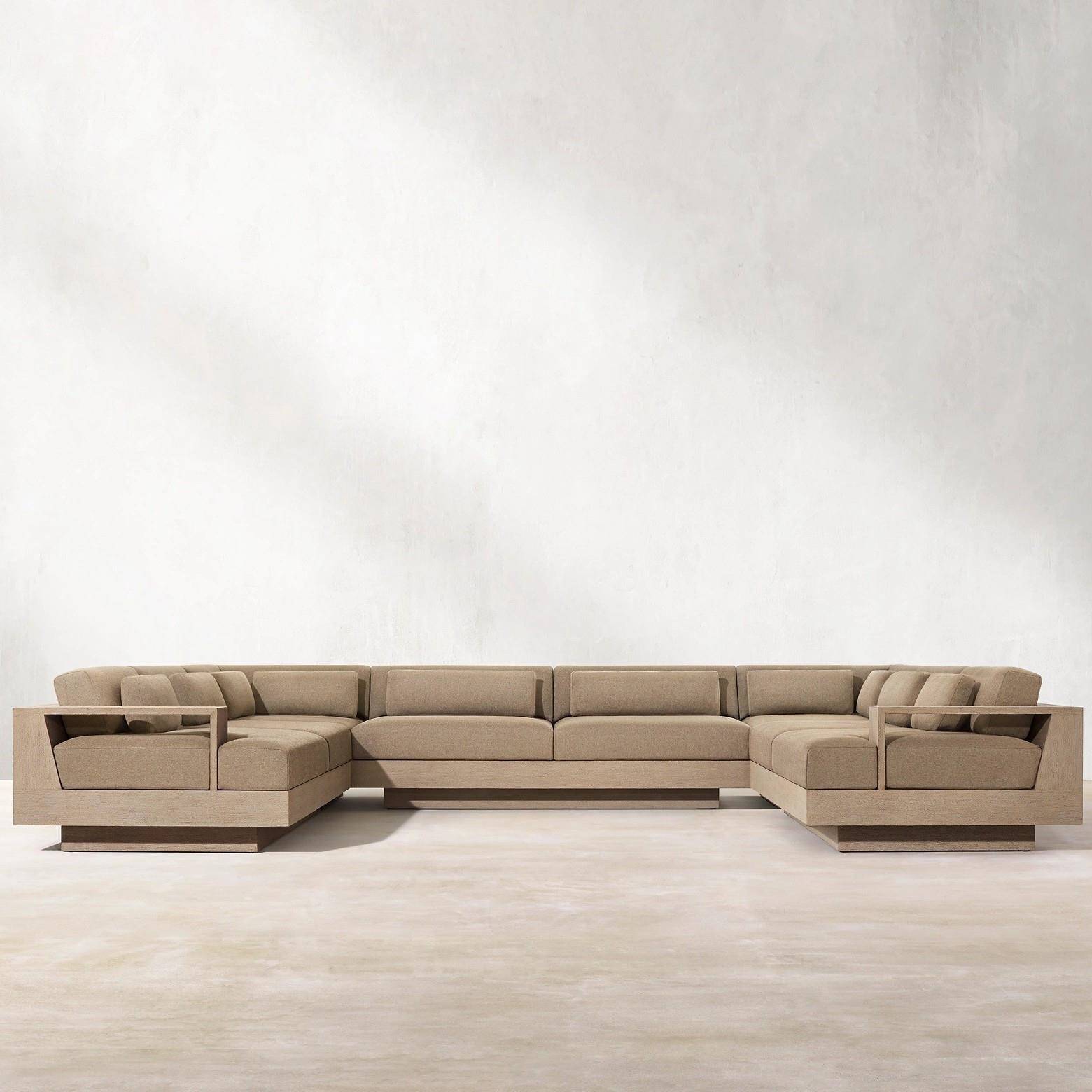 户外庭院沙发实木花园高端酒店沙发防水防晒露台柚木沙发茶几组合