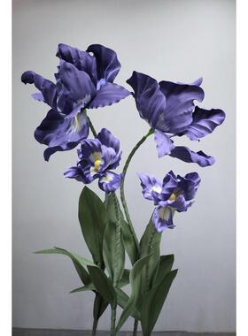 大型户外防水仿真花紫色鸢尾美陈布置装饰纸艺店铺橱窗DP手工