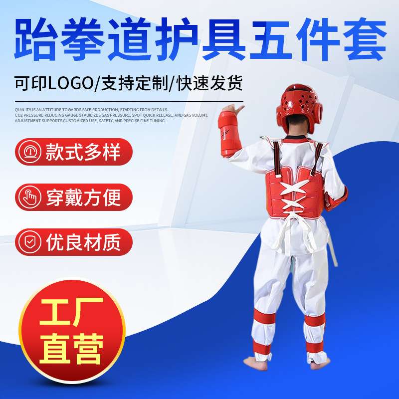厂家供应跆拳道五件套套装 武术格斗护甲比赛训练防护用具